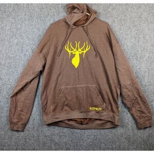 KING'S CAMO Men's Classic Fleese Hoodie Brown 2xl Elk‎ Head With Antlers